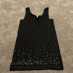 Skinny tees small black with rhinestones at the bottom